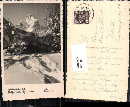 651305,Foto Ak Hinterstoder Polsterlucke Spitzmäuer Winter pub J. Hochreiter