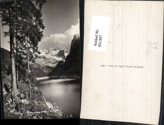651307,Foto Ak Vorderer Gosausee m. d. Dachstein Gosau