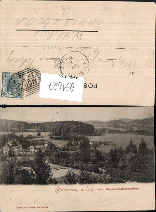 651627,Salzburg Aussicht v. Monatsschlösschen auf Schloss Hellbrunn