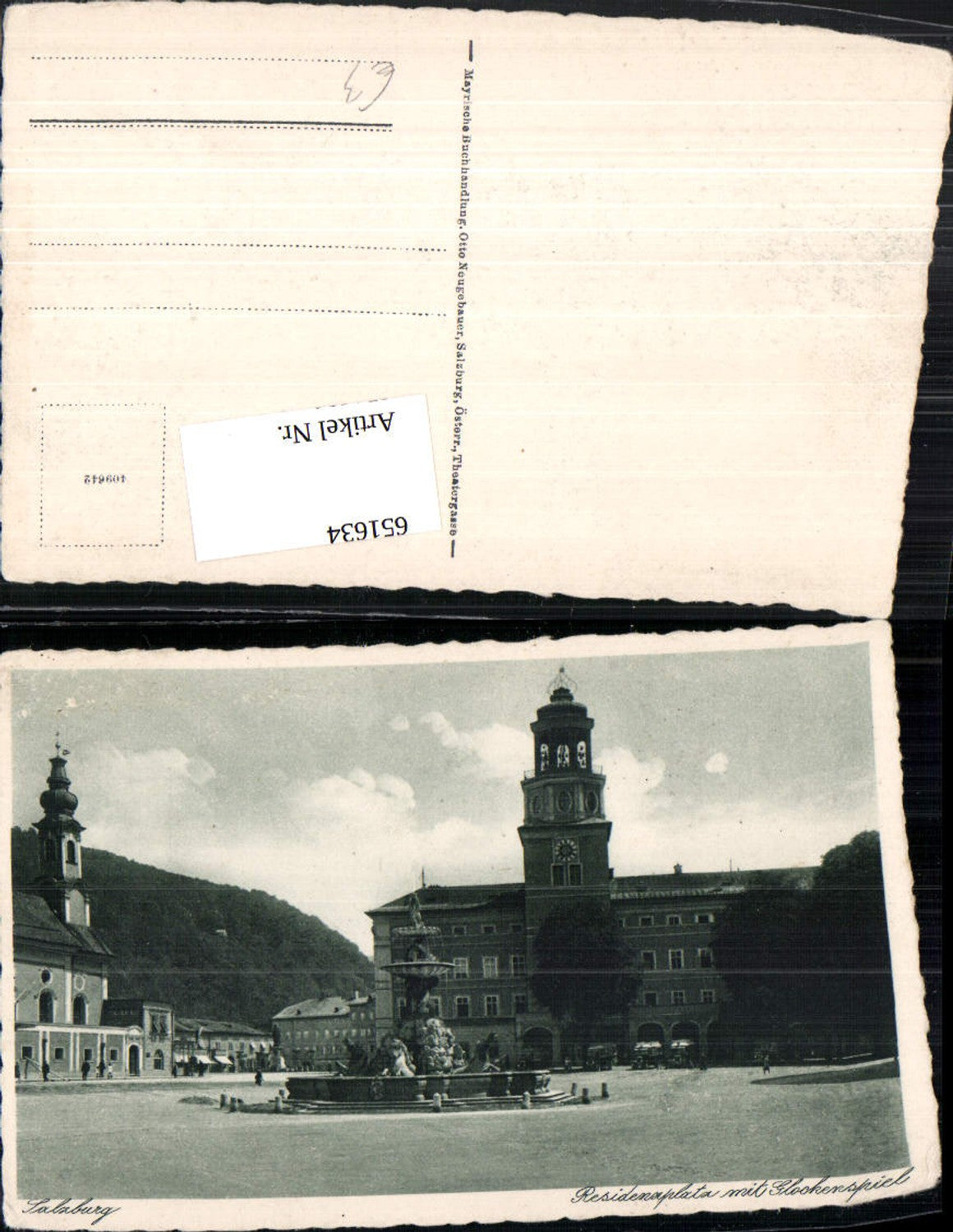 651634,Salzburg Residenzplatz m. Glockenspiel Brunnen