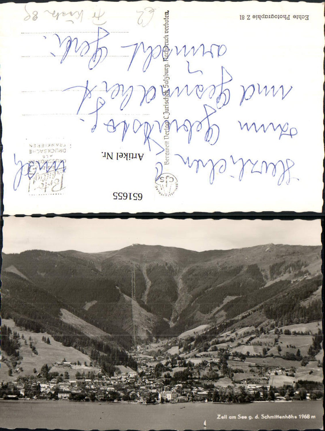 651655,Foto Ak Zell a. See g. d. Schmittenhöhe