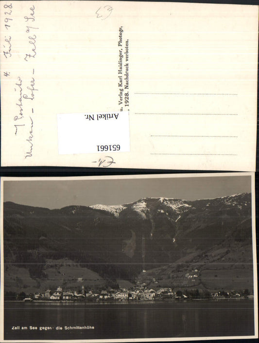 651661,Foto Ak Zell a. See geg. d. Schmittenhöhe
