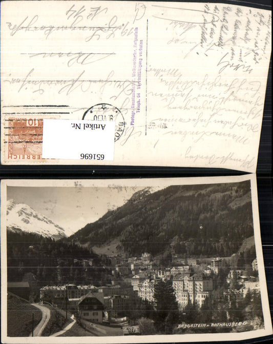 651696,Foto Ak Bad Gastein m. Rathausberg Radhausberg