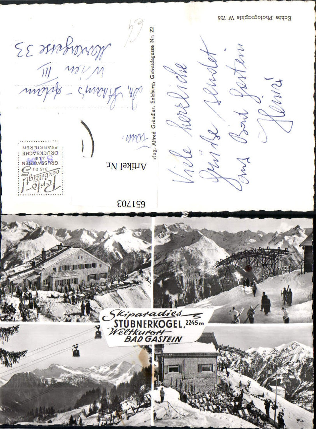 651703,Mehrbild Ak Bad Gastein Stubnerkogel Wintersport Seilbahn