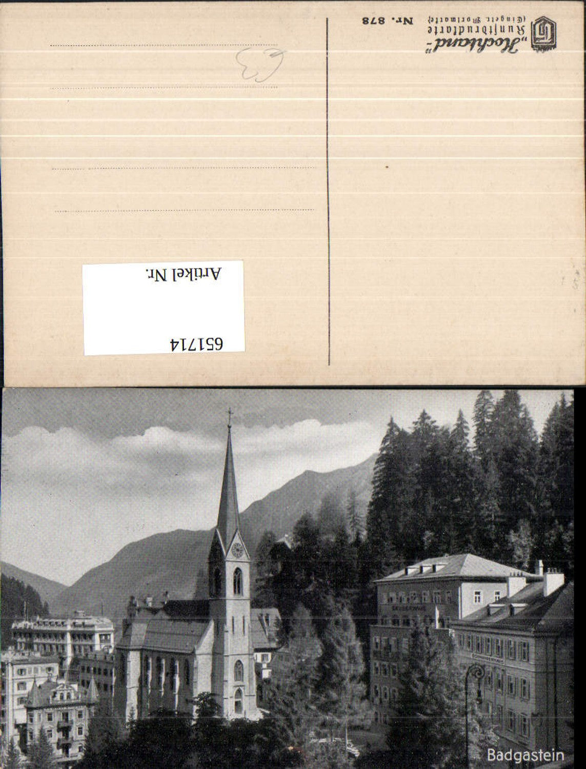 651714,Bad Gastein Ansicht m. Kirche