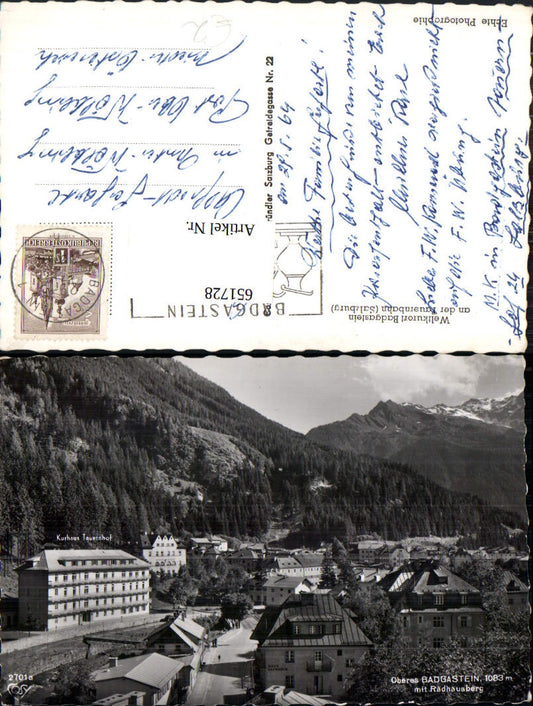 651728,Foto Ak Oberes Bad Gastein m. Radhausberg