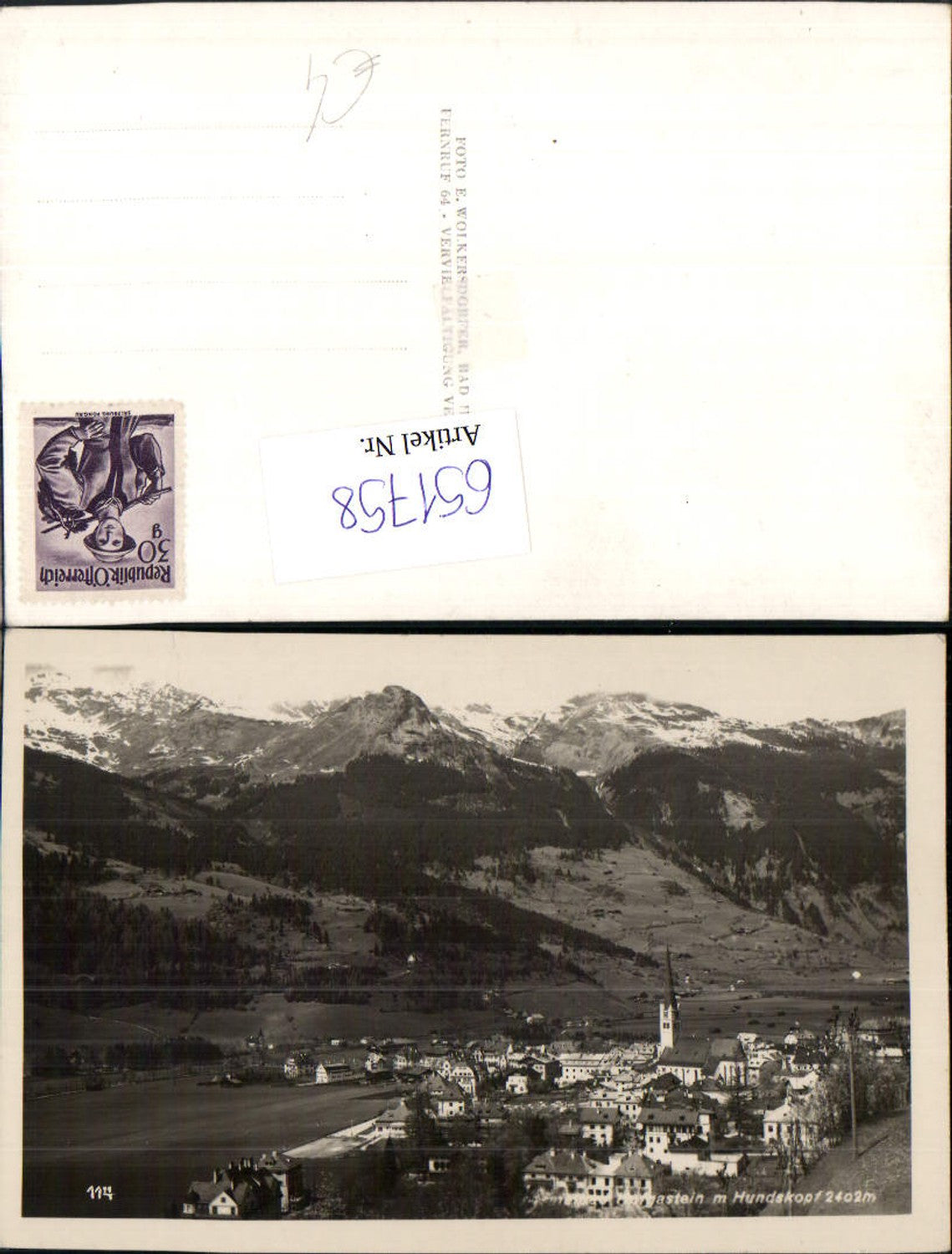 651758,Foto Ak Bad Hofgastein m. Hundskopf