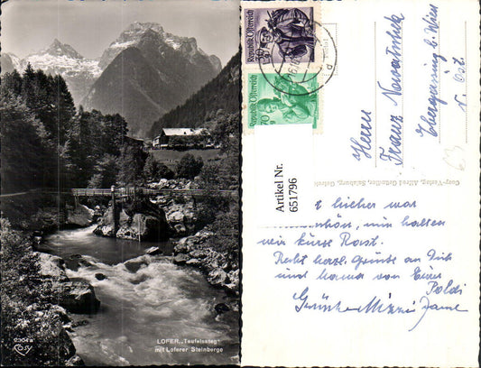 651796,Foto Ak Lofer Teufelssteg m. Loferer Steinberge