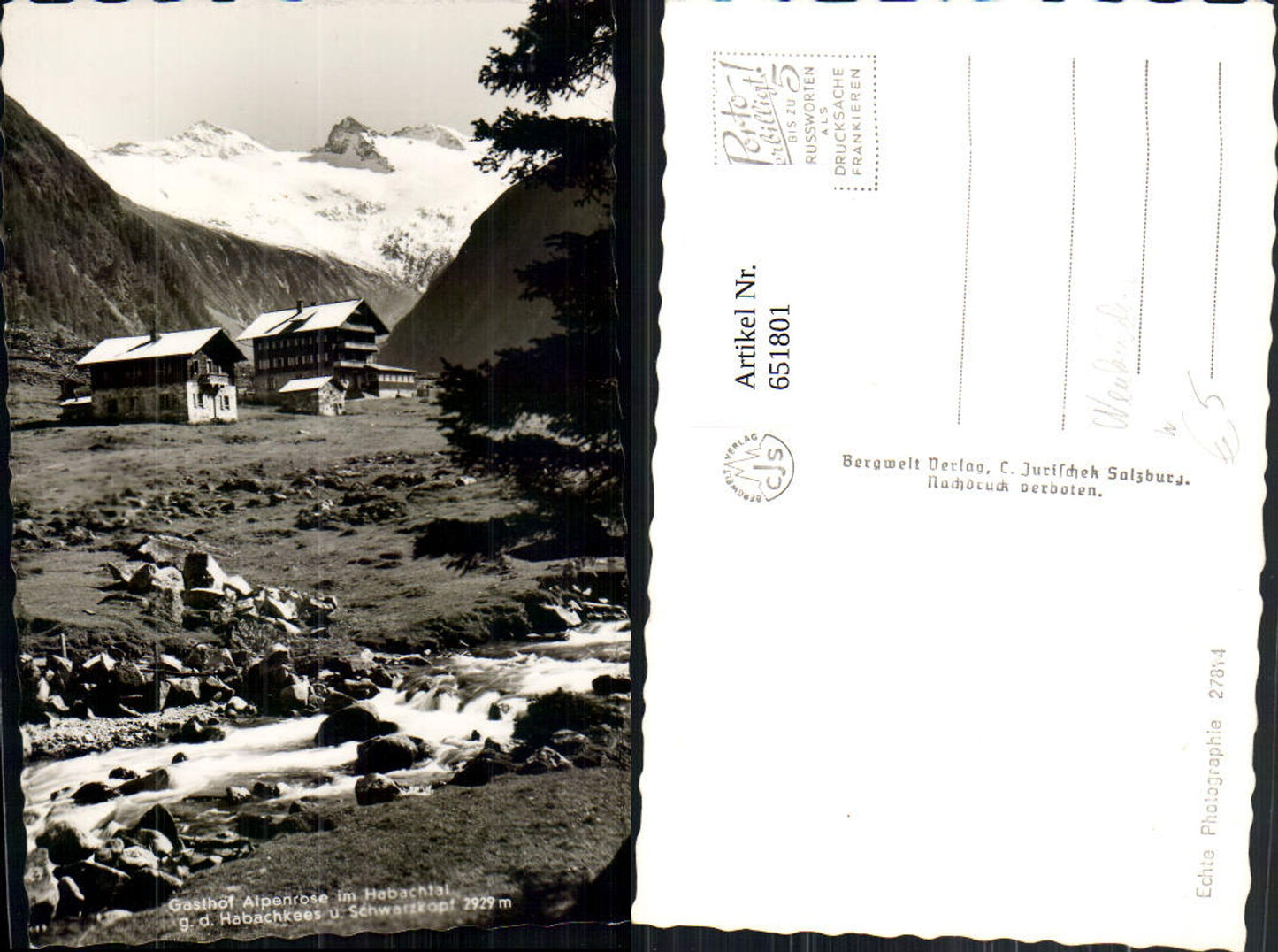 651801,Foto Ak Bramberg am Wildkogel Gasthof Alpenrose i. Habachtal