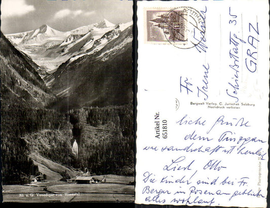 651810,Neukirchen am Großvenediger Kl. u. Gr. Venediger v. Rosental Wasserfall