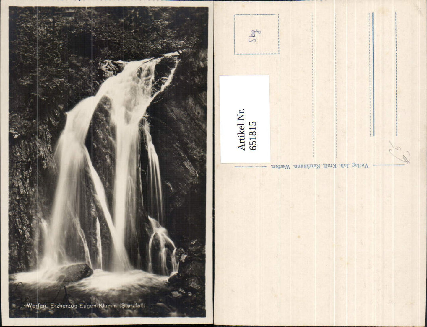 651815,Werfen Erzherzog-Eugen-Klamm Sturzfall Wasserfall