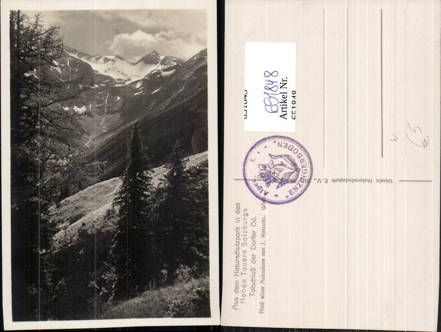 651848,Foto Ak Talschluß der Dorfer Od Enzingerboden Uttendorf