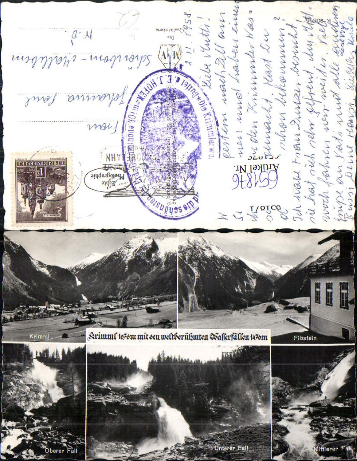 651876,Krimml m. Wasserfällen Filzstein