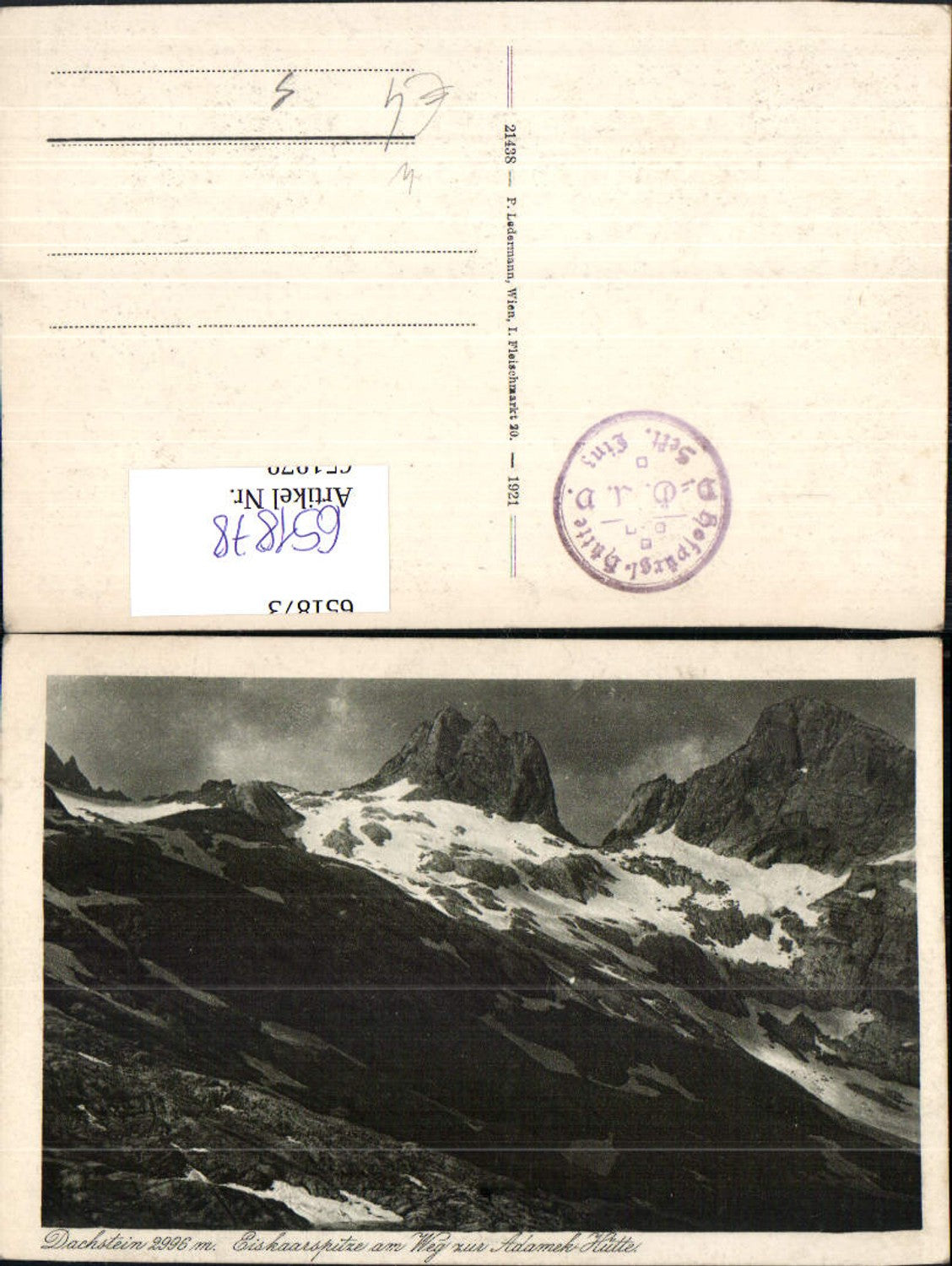 651878,Gosau Dachstein Eiskaarspitze a. Weg zur Adamek-Hütte Adamekhütte