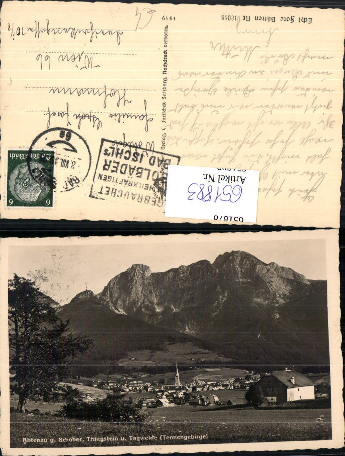 651883,Abtenau g. Schober Traunstein u. Tagweide Tennengebirge