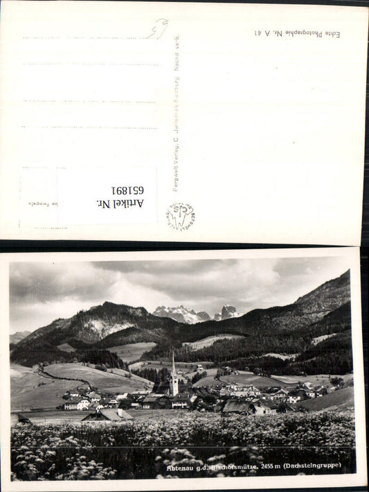 651891,Foto Ak Abtenau g. d. Bischofsmütze Dachsteingruppe
