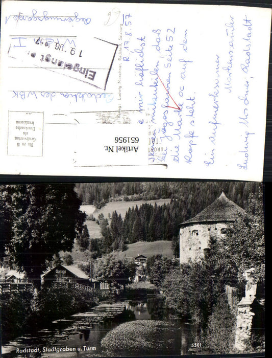 651956,Foto Ak Radstadt Stadtgraben u. Turm