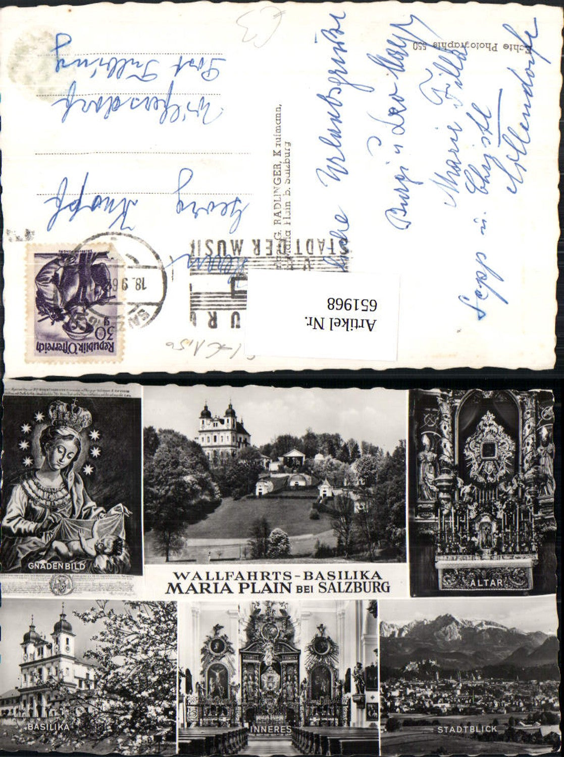 651968, Multi-image Ak Bergheim Maria Plain Pilgrimage Basilica Inner Altar