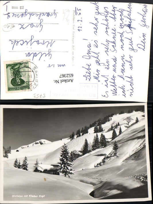 652367,Foto Ak Saalbach-Hinterglemm Wirtlalpe Wirtsalm m. Kleber Kopf Winteransicht