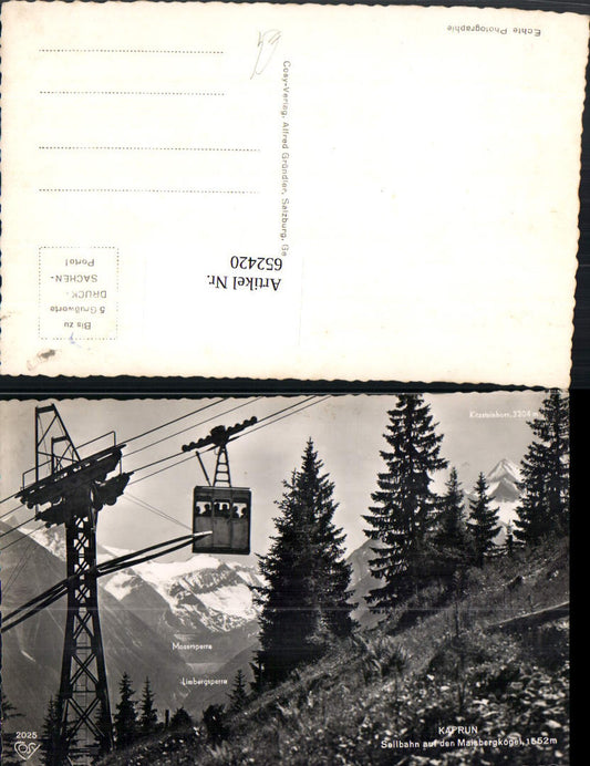 652420,Foto Ak Kaprun Seilbahn auf d. Maisbergkogel Gondel