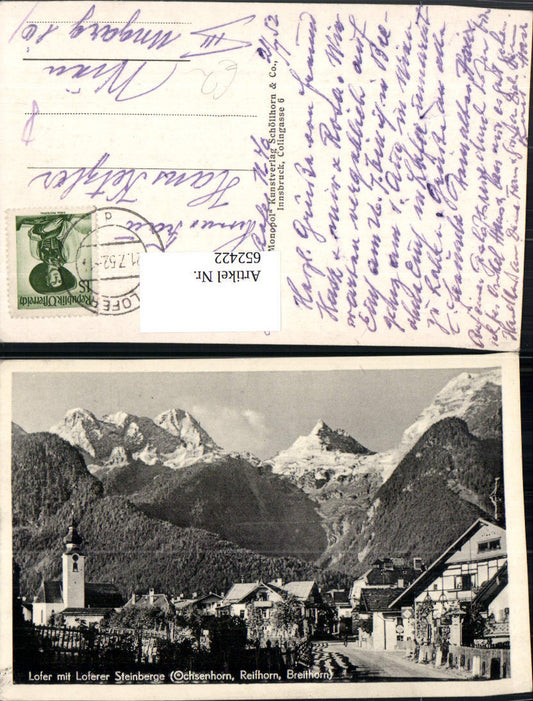 652422,Lofer m. Loferer Steinberge Ochsenhorn Reifhorn Breithorn