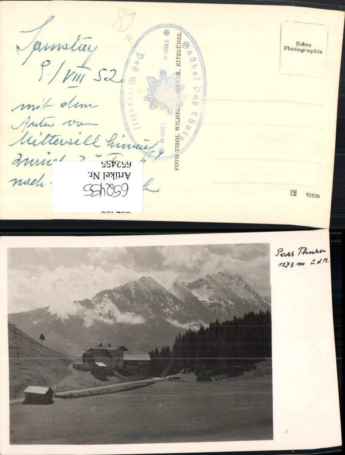 652455,Foto Ak Pass Thurn Gasthof Paß Thurn Mittersill