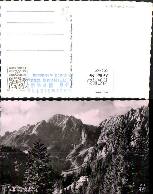 652465,Foto Ak Rupertihaus m. Manndlwand Hochkönig Mühlbach am Hochkönig