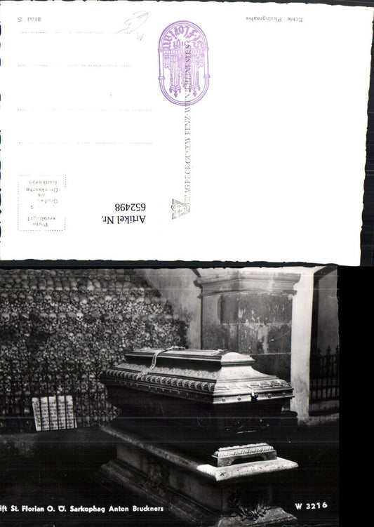 652498,Foto Ak Stift St Florian Sarkophag Anton Bruckner Tod