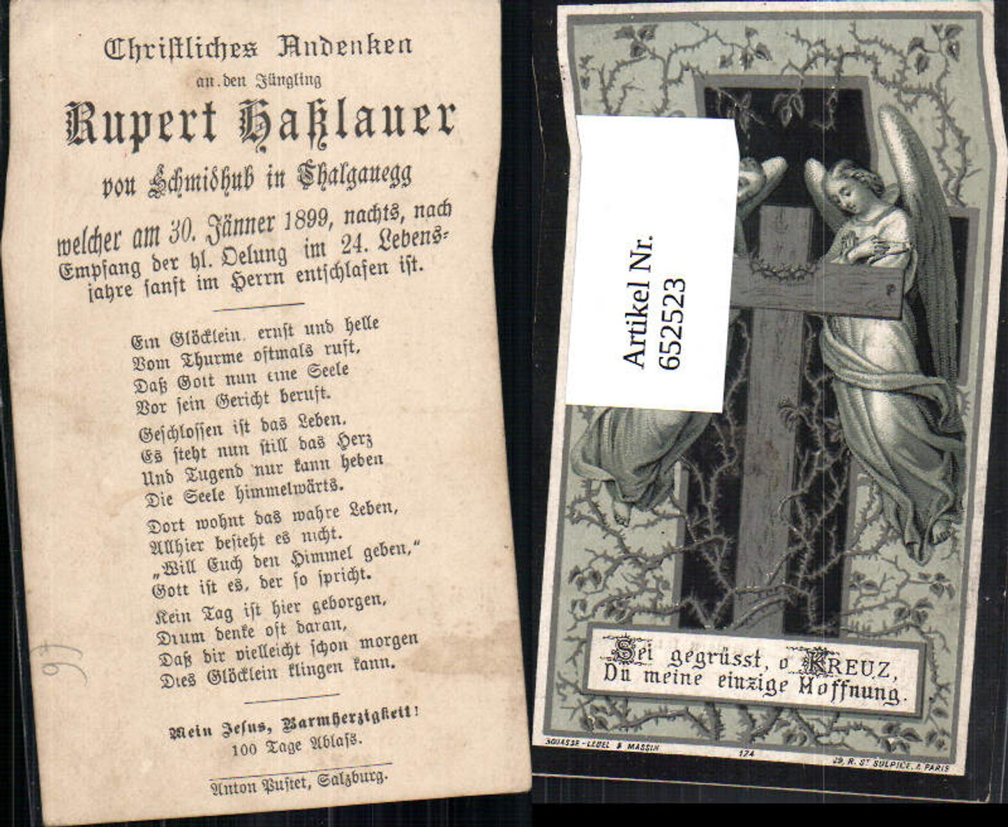 652523, Holy image devotional image Rupert Haslauer Schmidhub Thalgauegg Thalgau