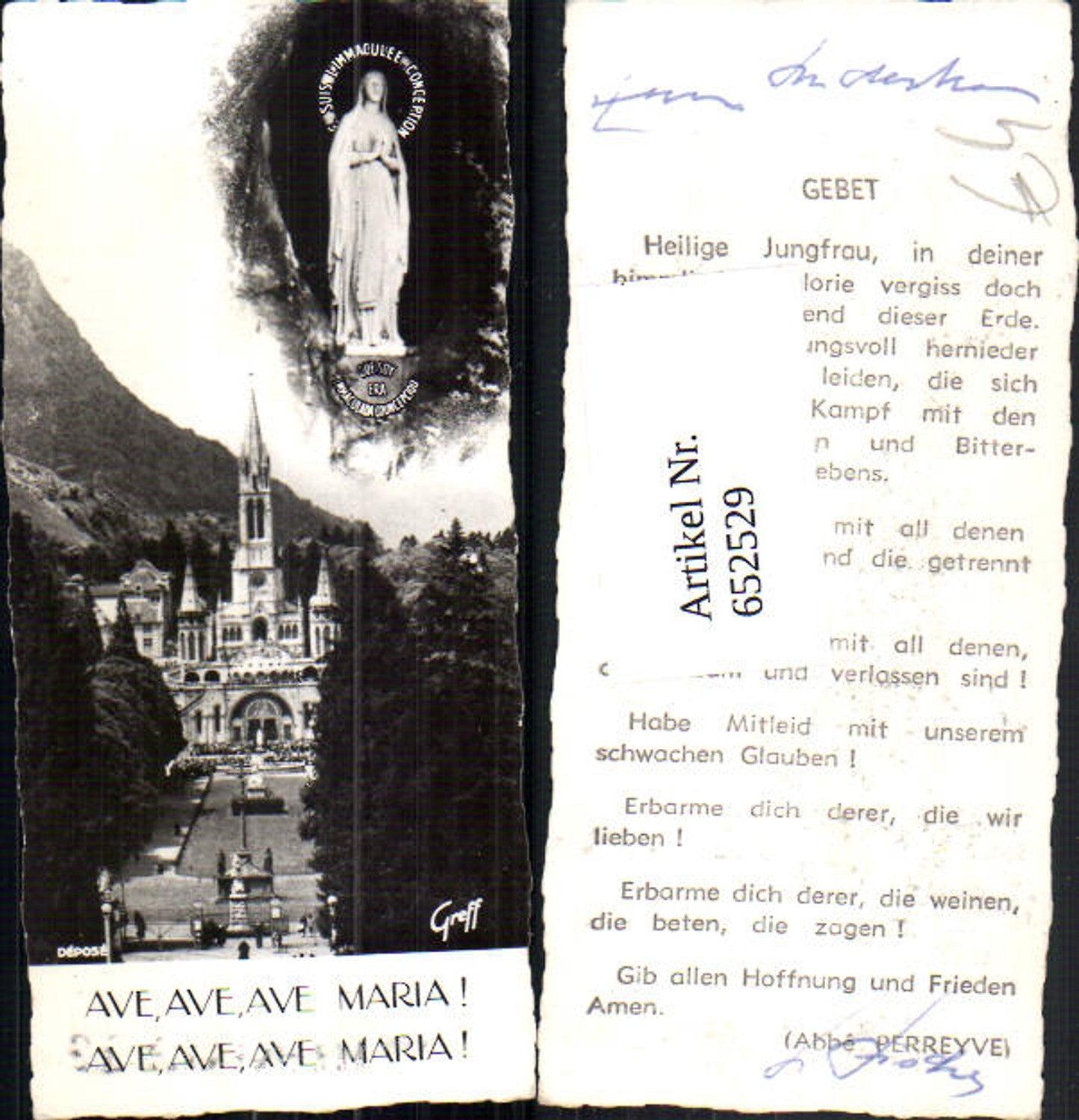 652529, Holy image devotional image Ave Maria Lourdes