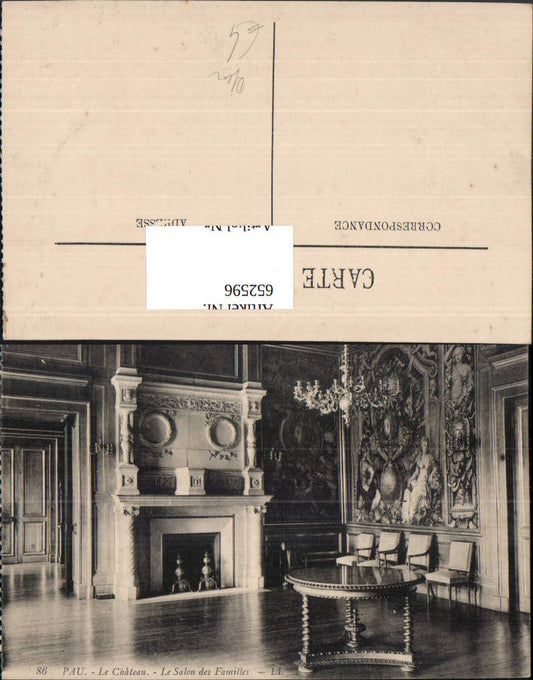 652596,Pau Le Chateau La Salon des Familles Kamin Interieur France