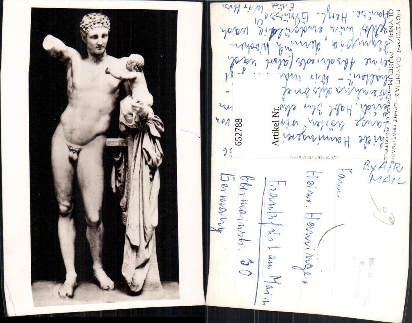 652788,Photo Ak Olympia Museum Hermes of Praxiteles Statue