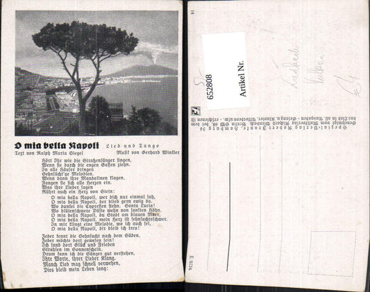 652808, song card O mia bella Napoli Ralph Siegel lyrics Vulkan