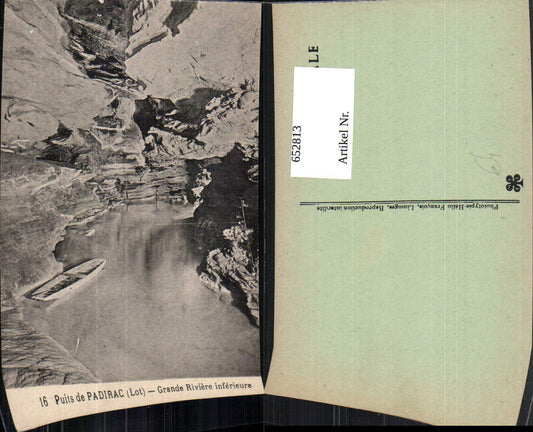 652813,Puits de Padirac Lot Grande Riviere inferieure Grotte Boat