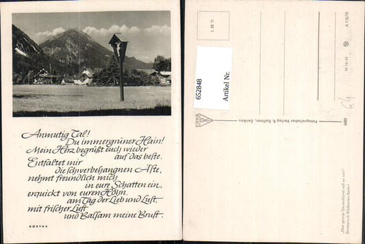 652848,Saying Picture Card Graceful Valley Goethe Wayside Cross