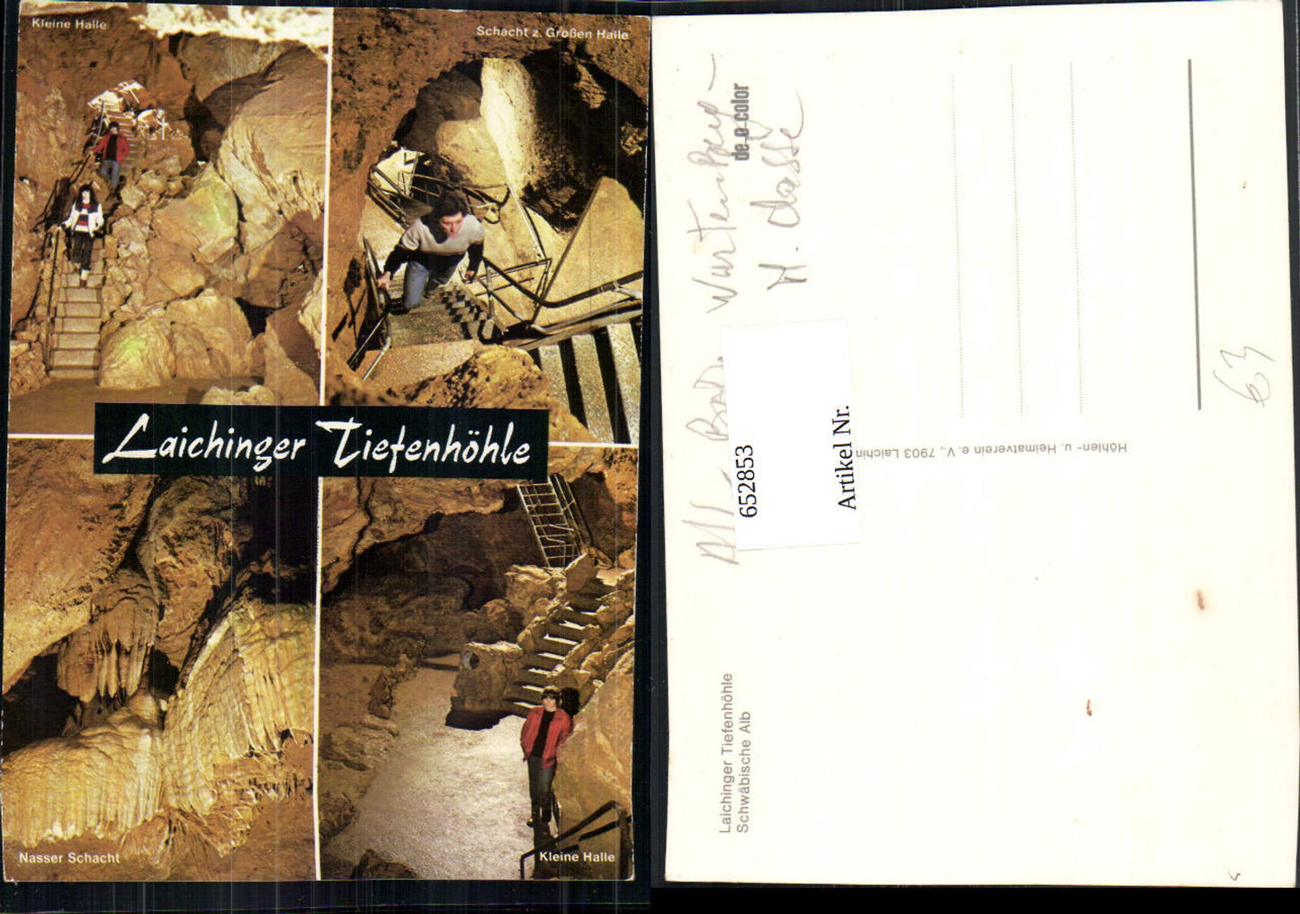 652853,Multi-image Ak Laichinger Tiefenhöhle Schwäbische Alb Cave Grotto