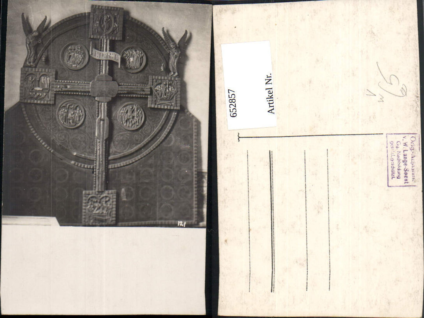 652857, Photo Ak W. Lange Soest Cross Detail view Religion