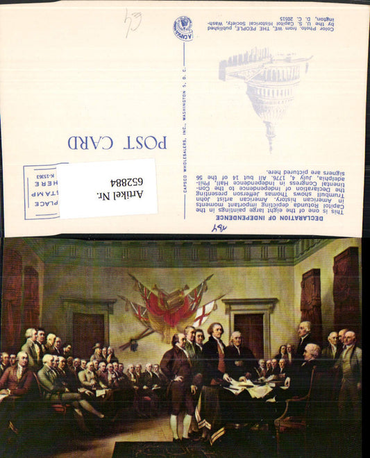652884,Künstler Ak Declaration of Independence Washington US Unabhängigkeitserklärung