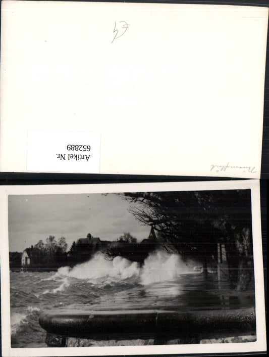 652889, Photo Ak Storm surge Waves Surf Shore Promenade Storm