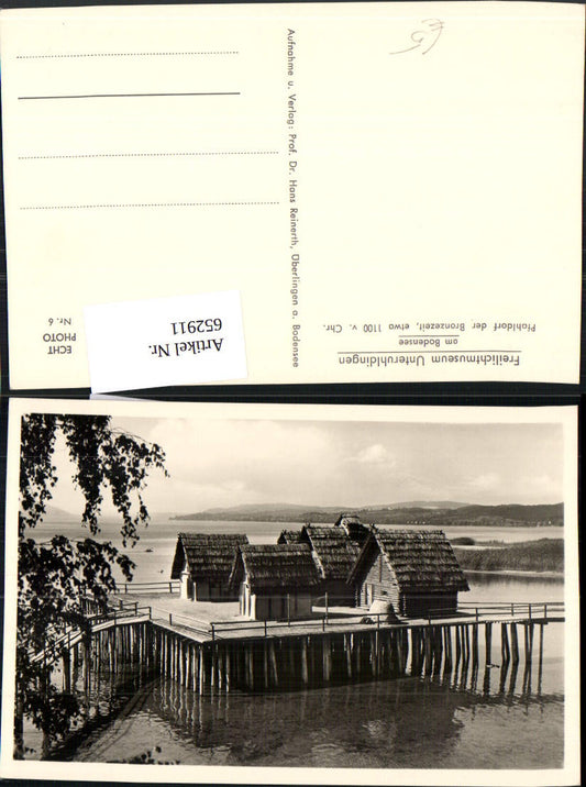 652911,Freilichtmuseum Unteruhldingen a. Bodensee Pfahldorf Steinzeit Wehrpalisade Wohnhäuser