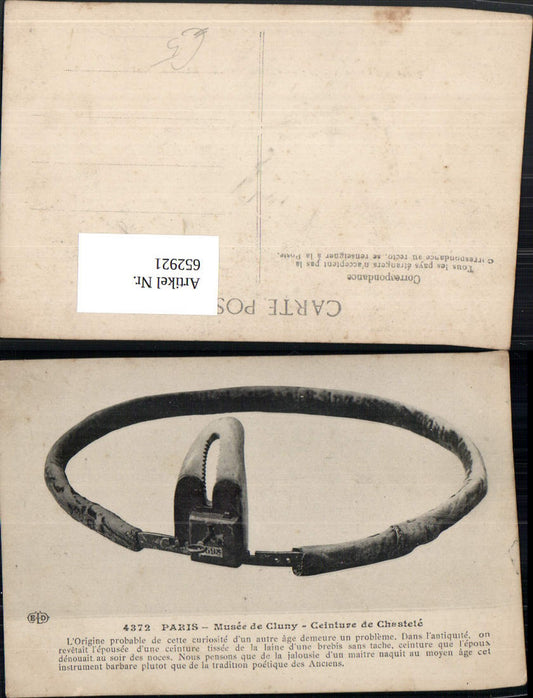 652921,Paris Musee de Cluny Ceinture de Chastete Keuschheitsgürtel France
