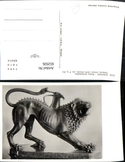 652926,Foto Ak Firenze Museo Archeologico Chimera bronzo Fabelwesen