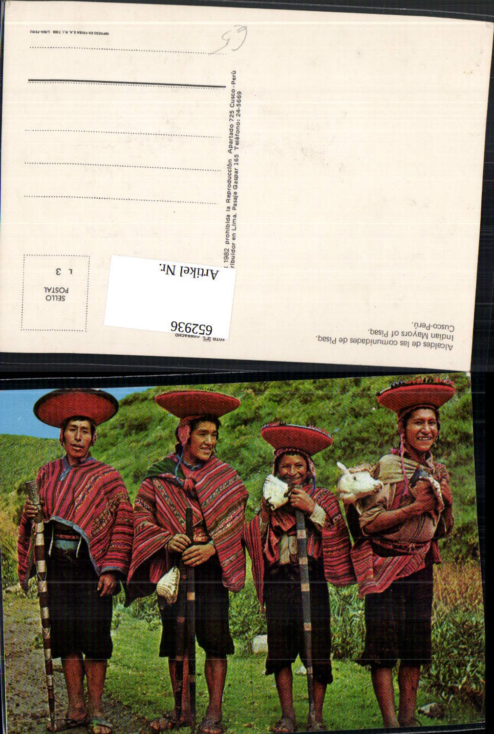 652936,Alcaldes de las comunidades de Pisaq Indian Mayors of Pisaq Cusco Peru Volkstypen