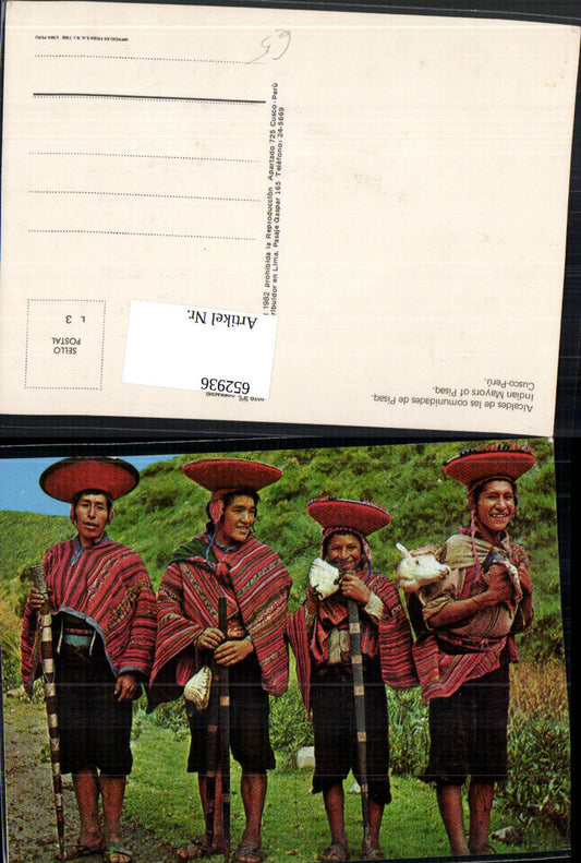 652936,Alcaldes de las comunidades de Pisaq Indian Mayors of Pisaq Cusco Peru Volkstypen