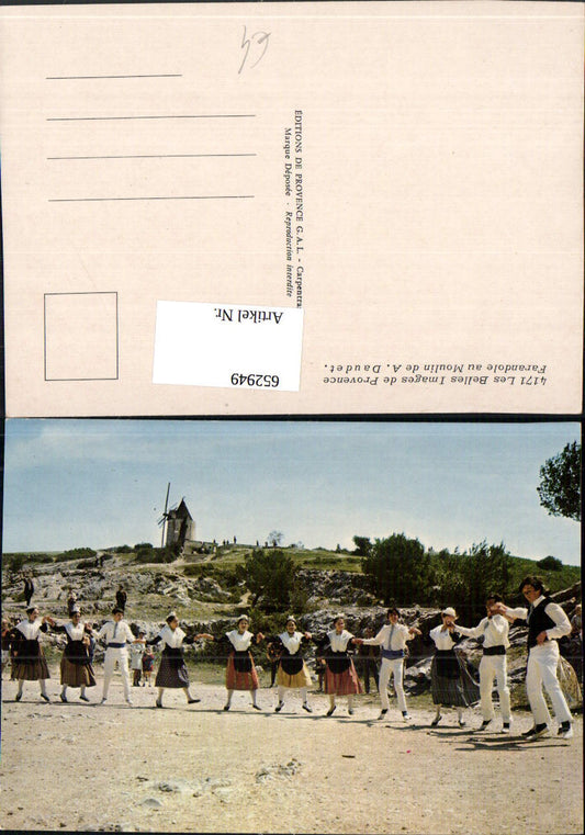 652949,Provence Farandole au Moulin de A. Daudet Dancing Folk Types Windmill