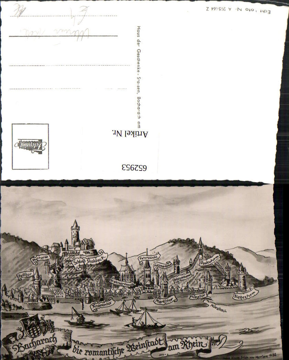 652953, Matthäus Merian, Merian engraving, 1632, Bacharach am Rhein