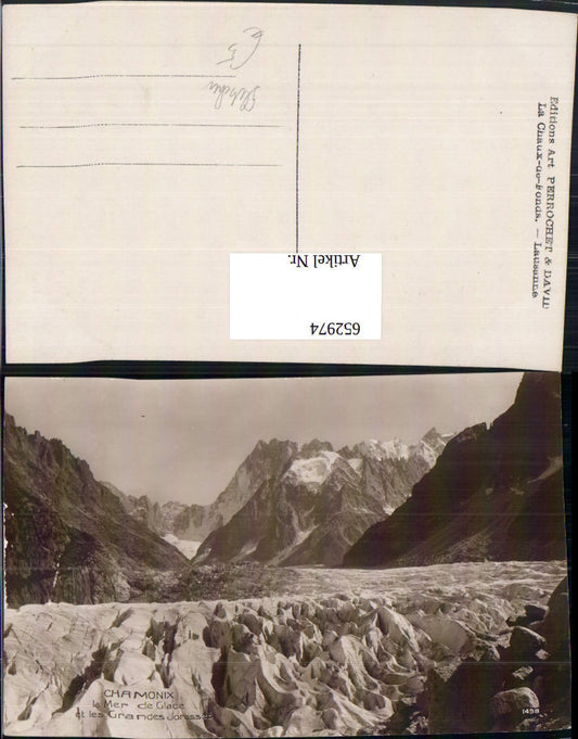 652974,Chamonix la Mer de Glace et les Grandes Jorasses Gletscher