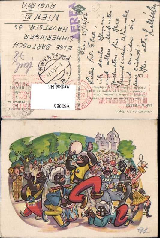 652983,Künstler Ak Chr. Popoff Bahia Brasil Carnaval Karneval Humor