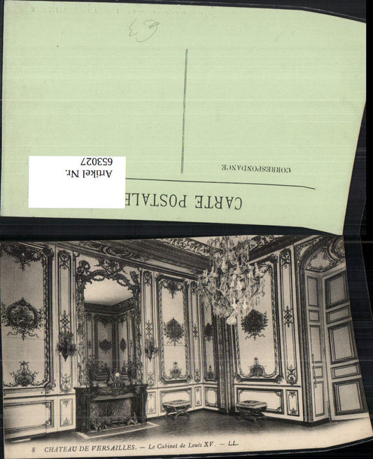 653027,Versailles Chateau de Versailles Le Cabinet de Louis XV Kamin Luster Interieur France