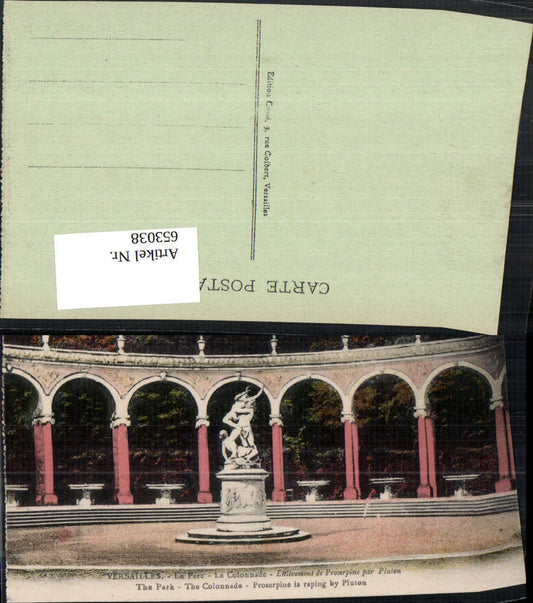 653038,Versailles Le Parc La Colonnade Enlevement de Proserpine par Pluton Statue France